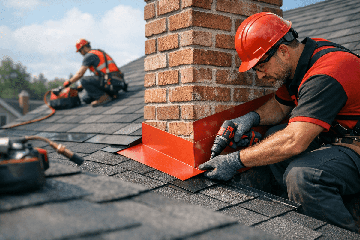 Chimney Flashing service by Martin Roofing