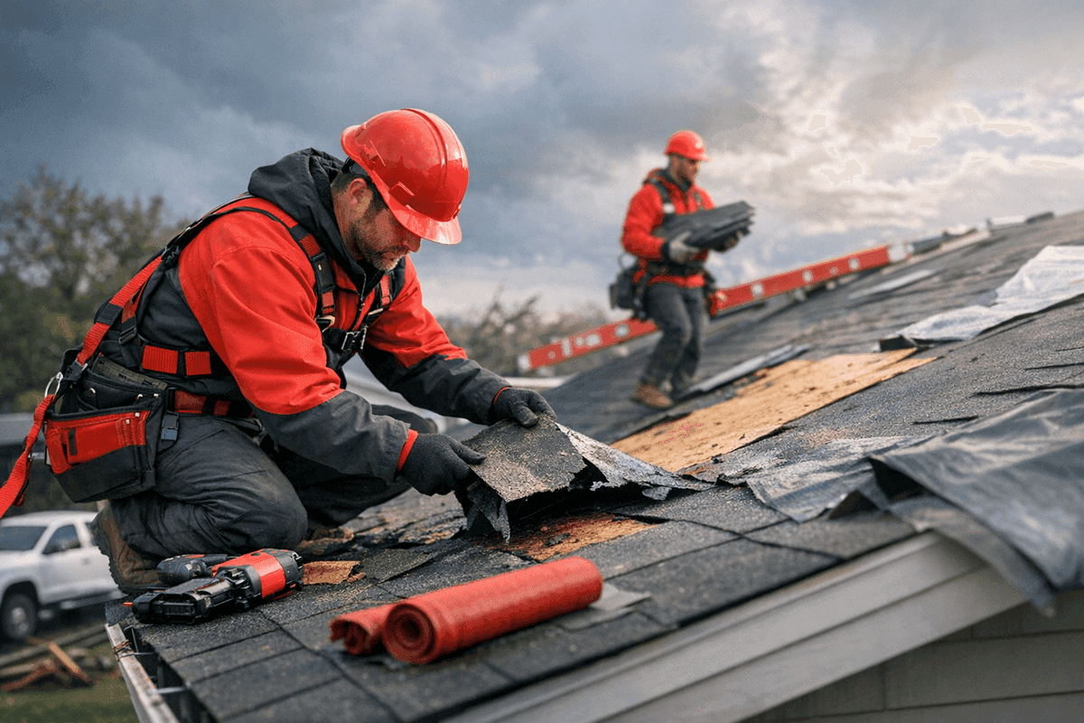 Storm Damage Restoration service by Martin Roofing